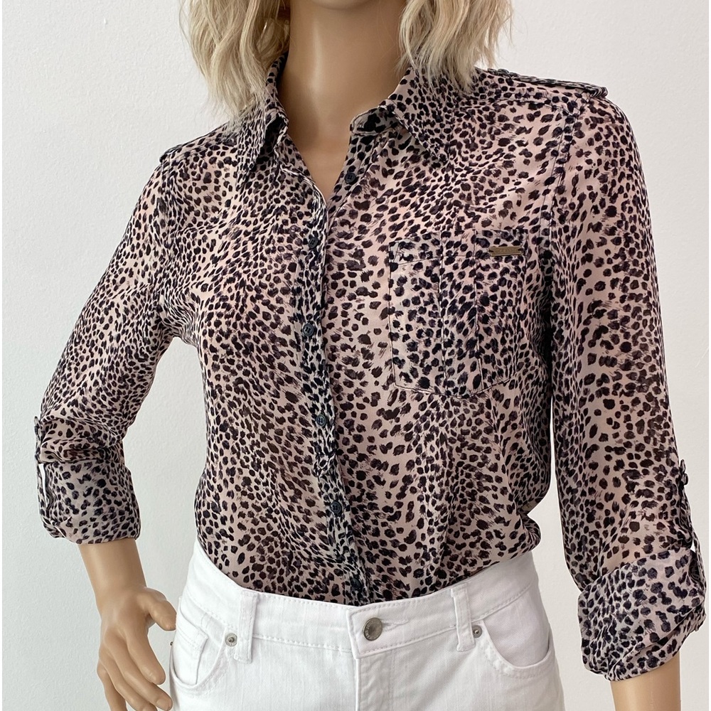 Nwot Guess Button Down With Adjustable Sleeves - image 3